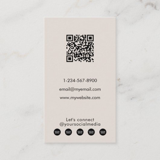 Terracotta moderne elegante minimalistische boogfo visitekaartje (Achterkant)