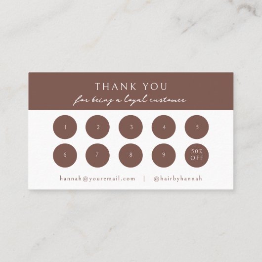 terracotta | Moderne Elegante Minimalistische Loya Visitekaartje (Achterkant)