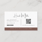 Terracotta | Moderne Elegante Minimalistische QR-c Visitekaartje (Achterkant)