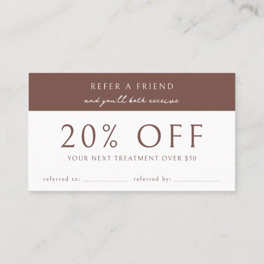 terracotta | Moderne Elegante Minimalistische Verw Visitekaartje (Achterkant)