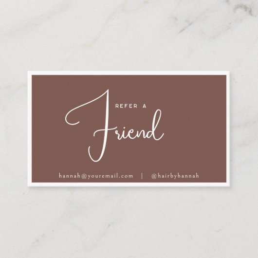 terracotta | Moderne Elegante Minimalistische Verw Visitekaartje (Voorkant)