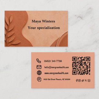 Terracotta | Moderne Elegante QR-code Zakelijke Ka Visitekaartje