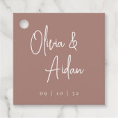 Terracotta | Moderne handgeschreven bruiloft voor  Bedankjes Labels (Voorkant)
