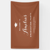 Terracotta moderne kalligrafie Afstuderen Spandoek (Verticaal)