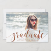 Terracotta moderne kalligrafie foto Afstuderen Kaart (Voorkant)