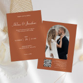 Terracotta Moderne minimalistische elegante bruilo Kaart