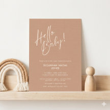 Terracotta moderne minimalistische Hello Baby Show
