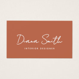 Terracotta moderne minimalistische QR-code profiel Visitekaartje