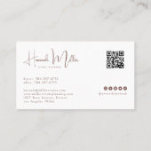 Terracotta | Moderne minimalistische QR-code voor  Visitekaartje (Achterkant)