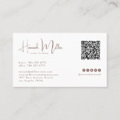 Terracotta | Moderne minimalistische QR-code voor  Visitekaartje (Achterkant)