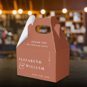 Terracotta Moderne Monogram Huwelijk Dank u Bedankdoosjes