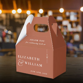 Terracotta Moderne Monogram Huwelijk Dank u Bedankdoosjes