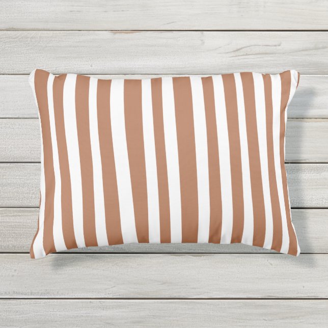 Terracotta moderne strepen minimalistisch  buitenkussen (Voorkant)