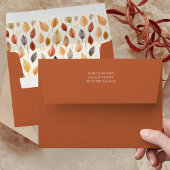 Terracotta Moderne Waterverf Herfstbladeren Herfst Bedankkaart