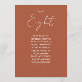 Terracotta moderne zitkaart Tafelnummer (Achterkant)