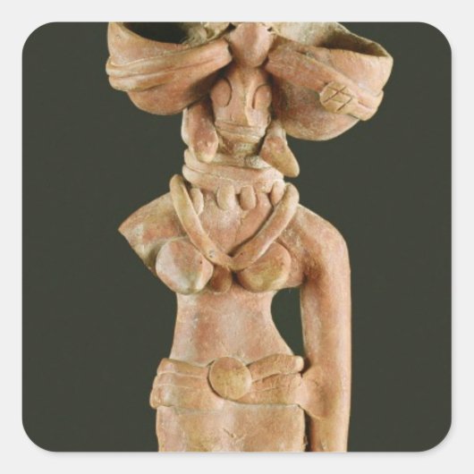 Terracotta Moeder Goddess, Mohenjodaro, 2300-1750 Vierkante Sticker (Voorkant)