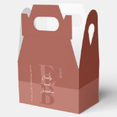 Terracotta Monochrome Modern Wedding Large Initiaa Bedankdoosjes (Geopend)