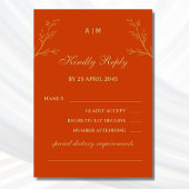 Terracotta Monogram Botanische Huwelijk RSVP Kaart