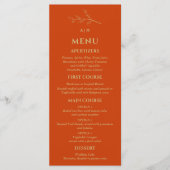 Terracotta Monogram Botanische Minimalistische Huw Menu (Voorkant)