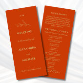 Terracotta Monogram Botanische Minimalistische Huw Programmakaart