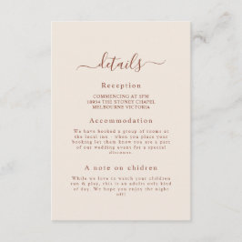 Terracotta Monogram Bruiloft Detail Behuizing Kaar Informatiekaartje