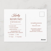 Terracotta Monogram Bruiloft RSVP Uitnodiging (Achterkant)