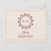 Terracotta Monogram Bruiloft RSVP Uitnodiging (Voorkant)