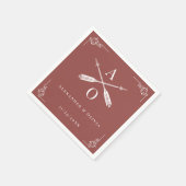 Terracotta Monogram en Pijlen Bruiloft Servet (Hoek)