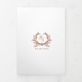 Terracotta Monogram Foto QR Code RSVP/Details Drieluik Kaart (Cover)