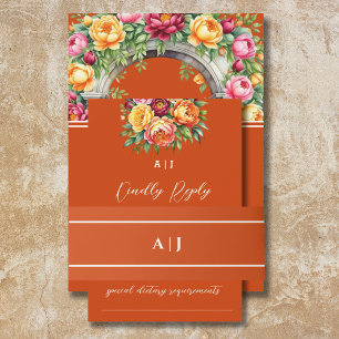 Terracotta Monogram Huwelijksuitnodiging Buikband Uitnodigingen Wikkel