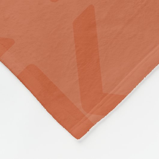 Terracotta Monogram Patroon Script Naam Fleece Deken (Hoek)