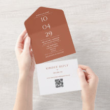 Terracotta Monogram QR Code Trouwdatum