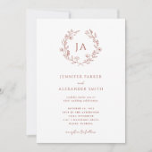 Terracotta Monogram Wedding Kaart (Voorkant)