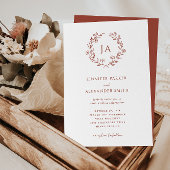 Terracotta Monogram Wedding Kaart