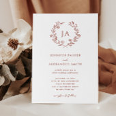 Terracotta Monogram Wedding Kaart