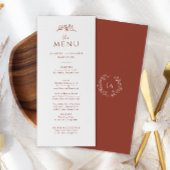 Terracotta Monogram Wedding Menu