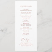 Terracotta Monogram Wedding Programmakaart (Achterkant)