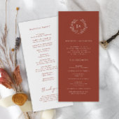 Terracotta Monogram Wedding Programmakaart