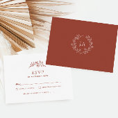 Terracotta Monogram Wedding RSVP Kaartje