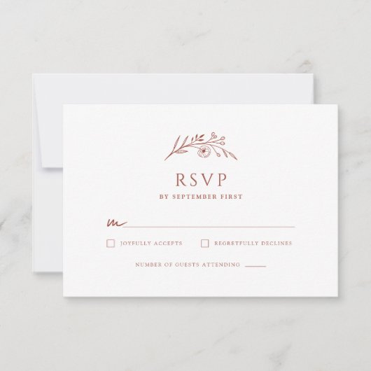 Terracotta Monogram Wedding RSVP Kaartje (Voorkant)