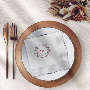 Terracotta Monogram Wedding Servet