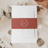 Terracotta Monogram Wedding Uitnodigingen Wikkel