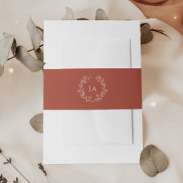 Terracotta Monogram Wedding Uitnodigingen Wikkel
