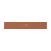 Terracotta Monogram Wedding Uitnodigingen Wikkel (Vlak)
