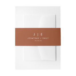 Terracotta Monogram Wedding Uitnodigingen Wikkel