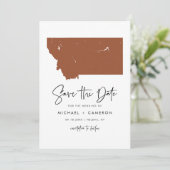 Terracotta Montana Kaart Minimalistisch Script Bru (Staand voorkant)