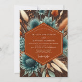 Terracotta Moody Bloom Bruiloft Kaart (Voorkant)