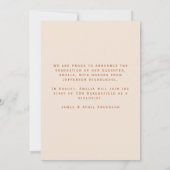 Terracotta Moon Afstuderen Fotoaankondiging Kaart (Achterkant)