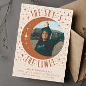 Terracotta Moon Afstuderen Fotoaankondiging Kaart