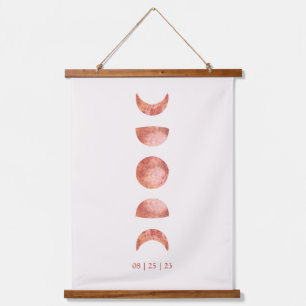 Terracotta Moon Phase Waterverf Wedding Keepsake Hangend Wandkleed